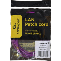 Многожильный патч-корд Cablexpert UTP кат.5e, 2м, литой, фиолетовый PP12-2M/V