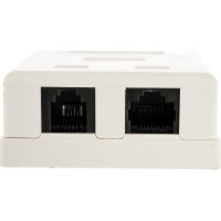 Розетка Cablexpert RJ45+RJ11 кат.5e UTP внешняя 2 порта, 110&Krone NA-TA/1