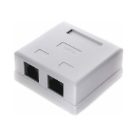 Розетка Cablexpert RJ45+RJ11 кат.5e UTP внешняя 2 порта, 110&Krone NA-TA/1