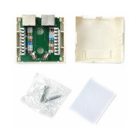Розетка Cablexpert RJ-45 кат.STP 5e внешняя экранированная 2 портa, 110&Krone NAS214