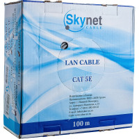 Кабель SkyNet Premium FTP indoor 4x2x0,51, медный, FLUKE TEST, кат.5e, однож., 100 м, box, серый CSP-FTP-4-CU/100