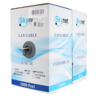 Кабель SkyNet Premium UTP indoor 2x2x0,51, медный, FLUKE TEST, кат.5e, однож., 305 м, box, серый CSP-UTP-2-CU