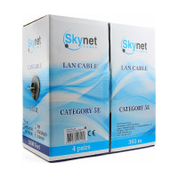 Кабель SkyNet Premium UTP indoor 4x2x0,51, медный, FLUKE TEST, кат.5e, однож., 305 м, box, серый CSP-UTP-4-CU