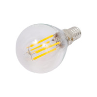 Светодиодная лампа Uniel LED-G45-5W/WW/E14/CL/MB GLM10TR. Форма «шар», прозрачная. UL-00002369