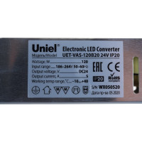 Блок питания Uniel UET-VAS-120B20 24V IP20, 120Вт. UL-00002431