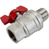 Усиленный шаровой кран RuB BRESСIA (S.33), 3/4" DN20 PN65, ВР-НР бабочка S33E26