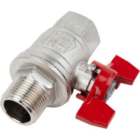 Усиленный шаровой кран RuB BRESСIA (S.33), 3/4" DN20 PN65, ВР-НР бабочка S33E26