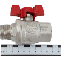Усиленный шаровой кран RuB BRESСIA (S.33), 3/4" DN20 PN65, ВР-НР бабочка S33E26