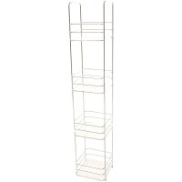 Стеллаж Vanstore PRACTIC для ванной комнаты, 4 яруса, белые вставки 043-00