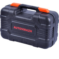 Двухцилиндровый компрессор 85 л/мин в кейсе с набором для ремонта колес AUTOVIRAZH AV-010890