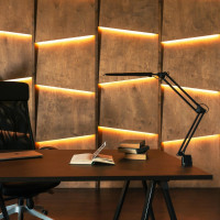 Настольный светильник Uniel на струбцине/LED/500Lm/4500K/Dimmer/TLD-524 Black/8W/ 10608