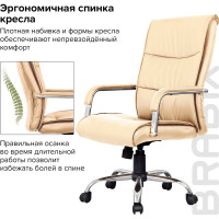 Компьютерное офисное кресло руководителя BRABIX Space EX-508, с подлокотниками, эко кожа, хром 531165