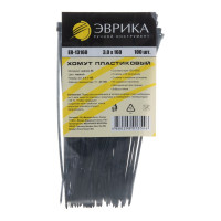 Пластиковый хомут черный 3.0x160мм универсальный 100шт Эврика ER-13160 956498