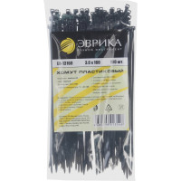 Пластиковый хомут черный 3.0x160мм универсальный 100шт Эврика ER-13160 956498