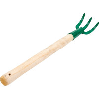 Трехзубый рыхлитель с деревянной ручкой 75x75x430 мм РОСТОК 39616