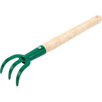 Трехзубый рыхлитель с деревянной ручкой 75x75x430 мм РОСТОК 39616