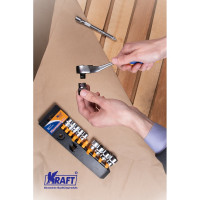 Набор торцевых головок и принадлежностей 3/8 Dr 12 предметов KRAFT KT 700319