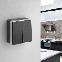 Выключатель WERKEL W5020035 двухклавишный Gallant черный хром a050972