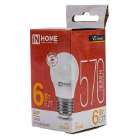 Светодиодная лампа IN HOME LED-ШАР-VC 6Вт 230В Е27 3000К 570Лм 4690612020525