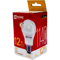 Светодиодная лампа IN HOME LED-A60-VC 12Вт 230В Е27 3000К 1140Лм 4690612020235