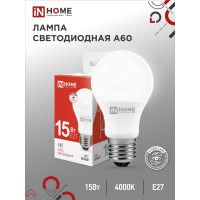 Светодиодная лампа IN HOME LED-A60-VC 15Вт 230В Е27 4000К 1430Лм 4690612020273