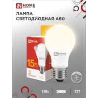 Светодиодная лампа IN HOME LED-A60-VC 15Вт 230В Е27 3000К 1430Лм 4690612020266