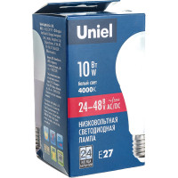 Светодиодная лампа Uniel LED-A60-10W/NW/E27/FR/24-48V PLO55WH. UL-00002382