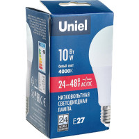 Светодиодная лампа Uniel LED-A60-10W/NW/E27/FR/24-48V PLO55WH. UL-00002382