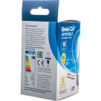 Светодиодная лампа Uniel Форма А Серия диммируемая Air LED-A60-10W/4000K/E27/CL/DIM UL-00005182