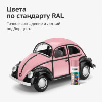 Аэрозольная краска в баллончике KUDO высокопрочная алкидная универсальная глянцевая RAL 3015 розовая KU-1014