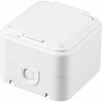 Розетка STEKKER с заземляющим контактом, пластик АВС, 250В, 16А, IP44, белая, PST16-21-44 RA 32740