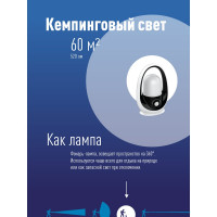 Аккумуляторный фонарь КОСМОС PREMIUM 8W LED регулировка яркости, з/у 479992 KOSAC6012HWLED