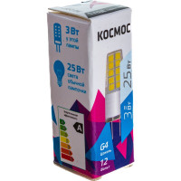 Светодиодная лампа КОСМОС LED 3Вт 12В G4 4500К LksmLED3wJCG412v45 482437