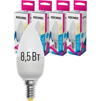 Светодиодная лампа КОСМОС LED 8.5Вт Свеча 220В E14 3000К LkecLED8.5wCNE1430