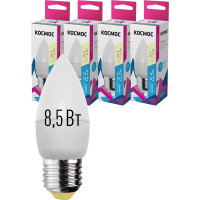 Светодиодная лампа КОСМОС LED 8.5Вт Свеча 220В E27 3000К LkecLED8.5wCNE2730