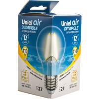 Диммируемая светодиодная лампа Uniel Форма А Серия Air LED-A60-12W/3000K/E27/CL/DIM UL-00005183