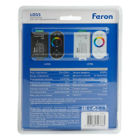 Контроллер для светодиодной ленты FERON с ПУ черный, 18А12-24V, LD55, 21557