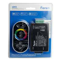 Контроллер для светодиодной ленты FERON с ПУ черный, 18А12-24V, LD55, 21557