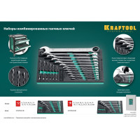 Набор комбинированных гаечных ключей KRAFTOOL 18 шт, 6 - 32 мм 27079-H18E