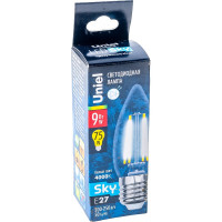 Светодиодная лампа Uniel Форма свеча Серия Sky LED-C35-9W/4000K/E27/CL PLS02WH UL-00005163