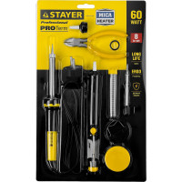 Набор для паяльных работ Stayer PROFI паяльник 55300  60 Вт 55314-60-H8