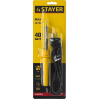 Паяльник Stayer MASTER с пластмассовой рукояткой и долговечным жалом 40 Вт конус 55305-40