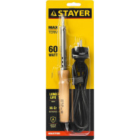 Паяльник Stayer с деревянной рукояткой и долговечным жалом MASTER MAXTerm  60 Вт клин 55310-60