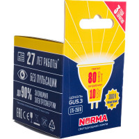 Светодиодная лампа Volpe. Форма JCDR, матовая. Серия Norma LED-JCDR-10W/WW/GU5.3/NR UL-00003843