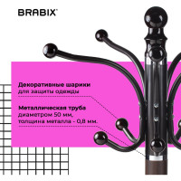 Вешалка стойка BRABIX CR-274 металл/мрамор, венге 601744