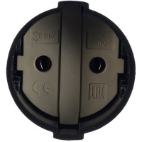 Кабельная розетка ЭРА Rx1-B Rx1 б/з прямая 10A черная Б0039681
