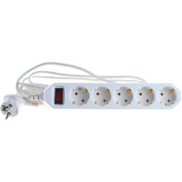 Сетевой фильтр ЭРА USF-5es-5m-W белый с заземлением 3x0,75мм2, с выкл, 5гн, 5м Б0019738