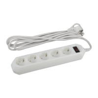 Сетевой фильтр ЭРА USF-5es-5m-W белый с заземлением 3x0,75мм2, с выкл, 5гн, 5м Б0019738