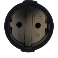 Кабельная розетка ЭРА Rx3-B Rx3 б/з прямая ПВХ 10A черная Б0039684
