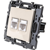 Информационная двойная розетка ЭРА 12-3108-02 2XRJ45, IP20, 12, слоновая кость Б0014730